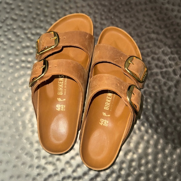 Birkenstock Arizona Big Buckle Cognac Leather Sandals (size 40/9-9.5) - Picture 2 of 6